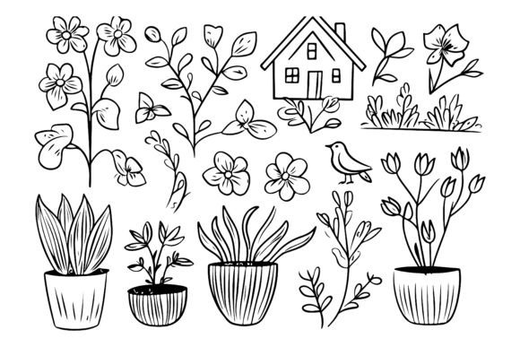 Download Elegant Hand-Drawn Floral Designs. - Floral designs Collection