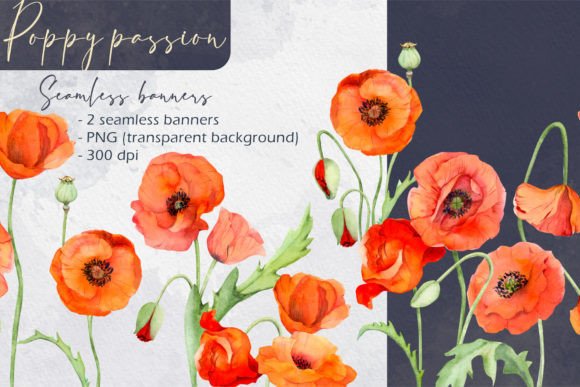 Download Poppy Passion: Seamless Banners - Banner Collection