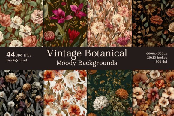 Download 44 Moody Vintage Botanical Backgrounds - Botanical backgrounds Collection