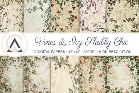 Download Shabby Chic Vines Botanical Backgrounds - Botanical backgrounds Collection