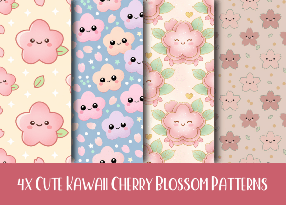 Download Cute Kawaii Cherry Blossom Patterns - Cute Collection
