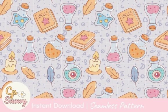 Download Cute Seamless Pattern Pastel Magic - Cute Collection