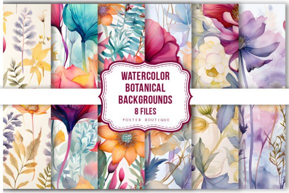 Download Watercolor Botanical Backgrounds Pack - Botanical backgrounds Collection