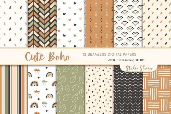 Download Cute Boho Digital Paper Pack - Cute Collection